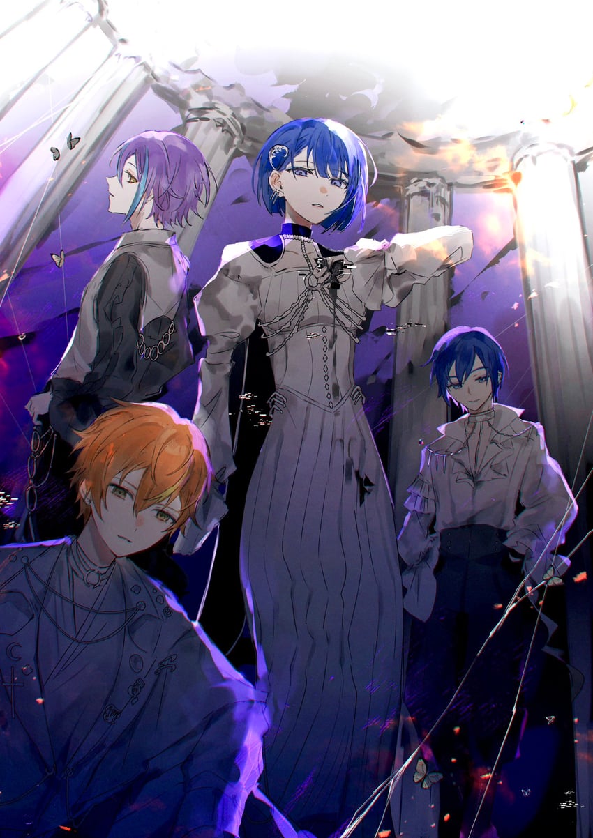kaito, kamishiro rui, shinonome akito, kiritani haruka, and vivid bad squad kaito (vocaloid and 2 more) drawn by koppan