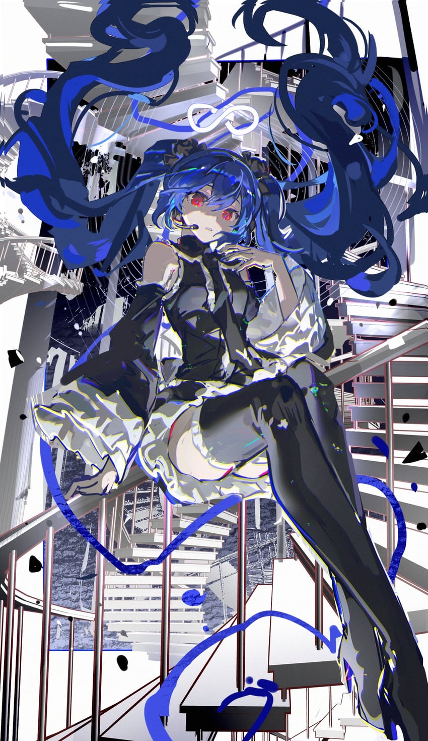 hatsune miku (vocaloid and 1 more) drawn by mento