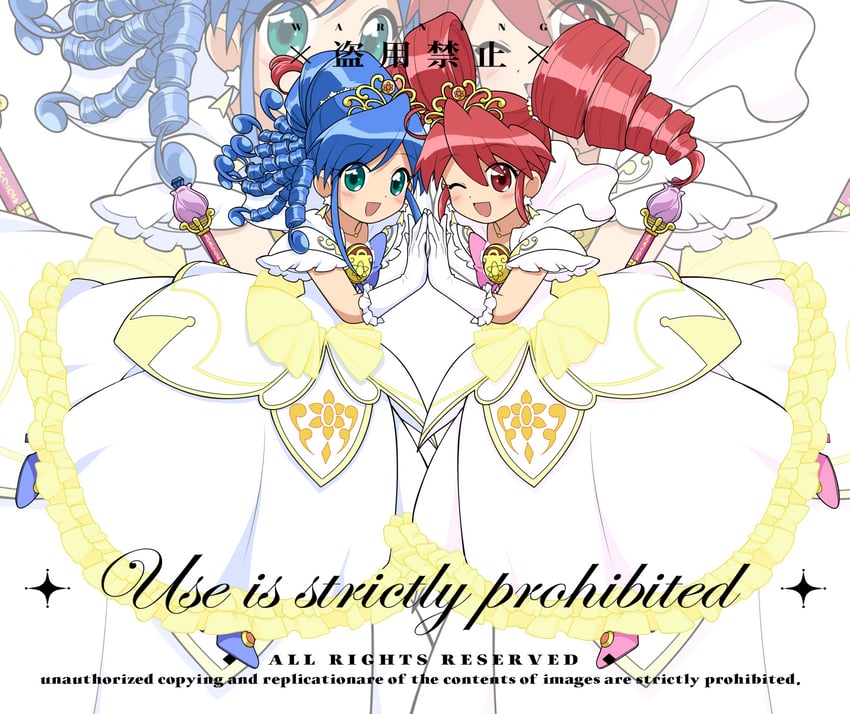 fine and rein (fushigiboshi no futago hime) drawn by chaimaou