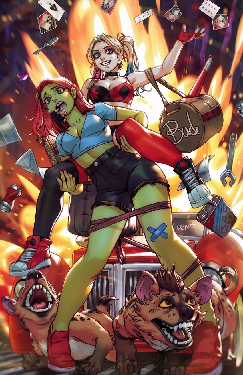 harley quinn and poison ivy (dc comics and 2 more) drawn by dcwj