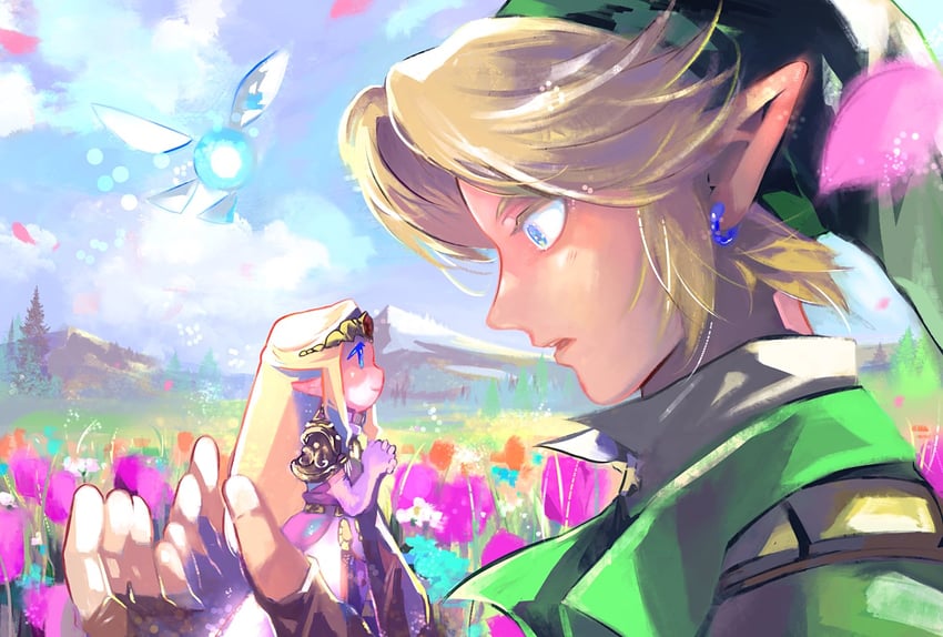 link, princess zelda, and navi (the legend of zelda and 1 more) drawn by matsutoshi_kkb