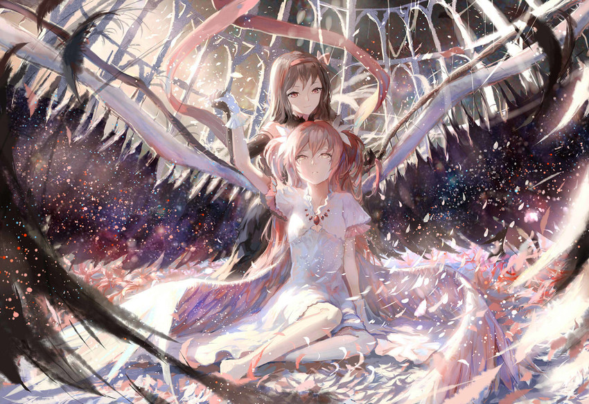 akemi homura, kaname madoka, ultimate madoka, and akuma homura (mahou shoujo madoka magica and 1 more) drawn by sishenfan