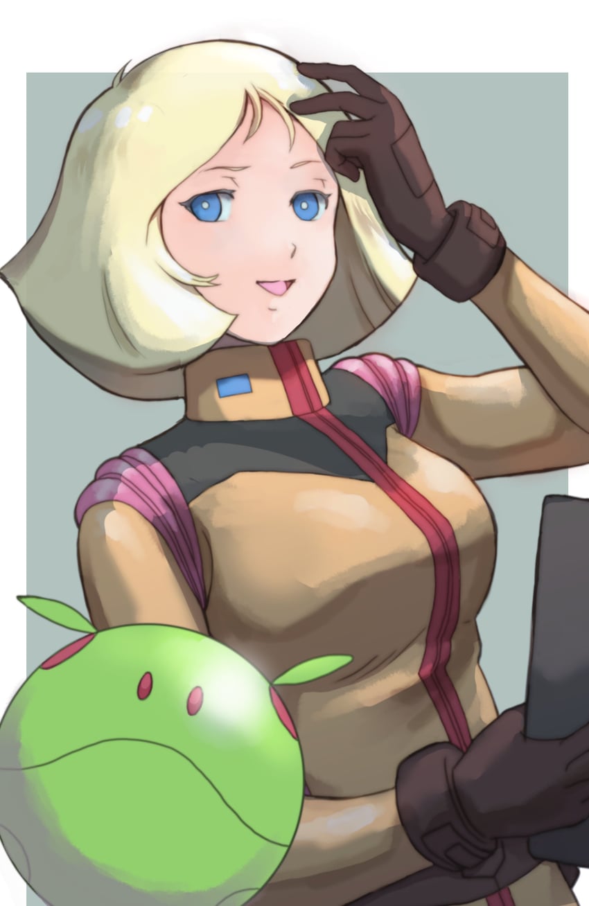 haro and sayla mass (gundam and 1 more) drawn by k_katora