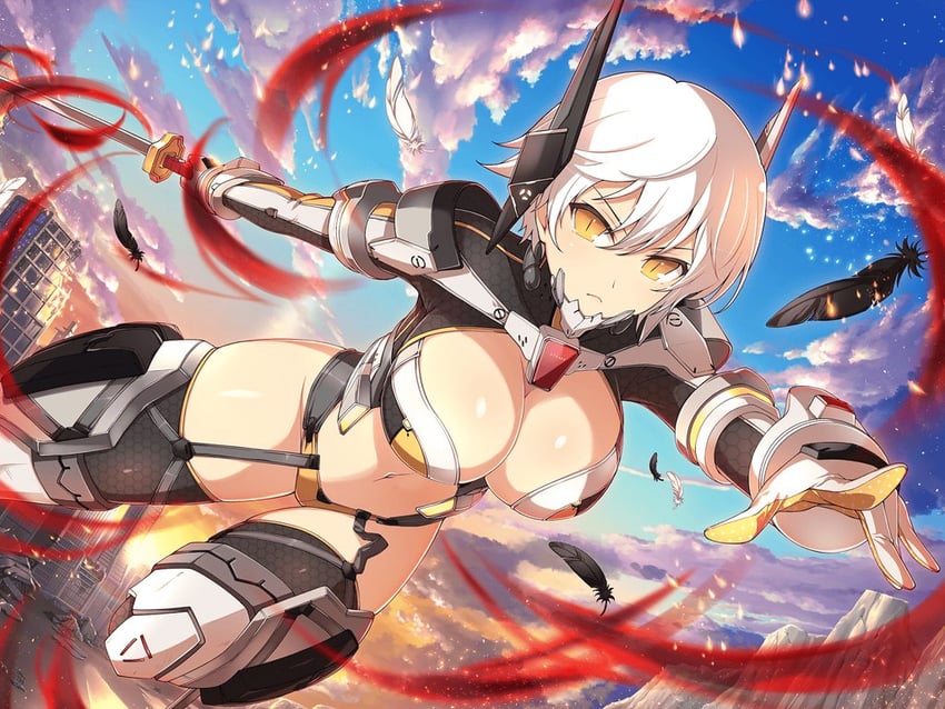 miyabi (senran kagura and 2 more) drawn by yaegashi_nan
