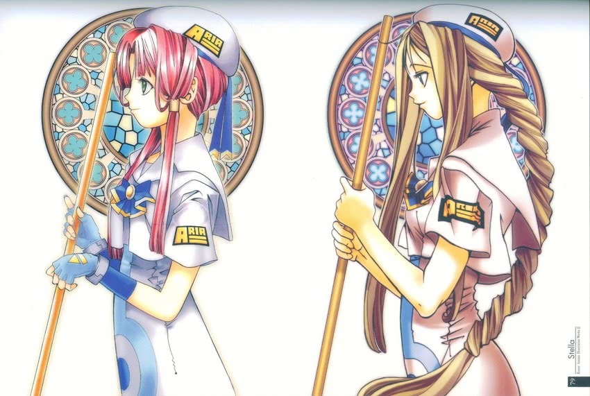 mizunashi akari and alicia florence (aria) drawn by amano_kozue