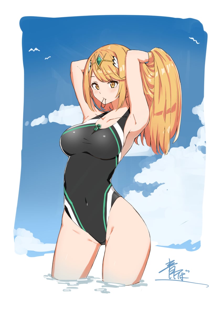 mythra (xenoblade chronicles and 1 more) drawn by aotsuba