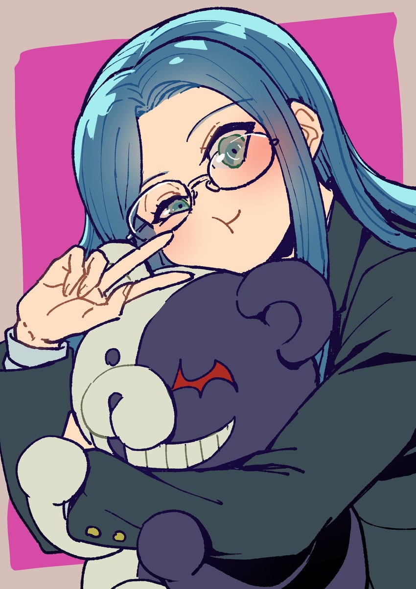 monokuma and shirogane tsumugi (danganronpa and 1 more) drawn by youko-shima