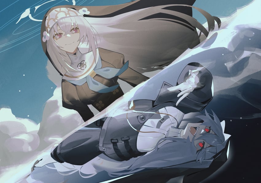 specter and sakurako (blue archive and 1 more) drawn by ghost_(tama)