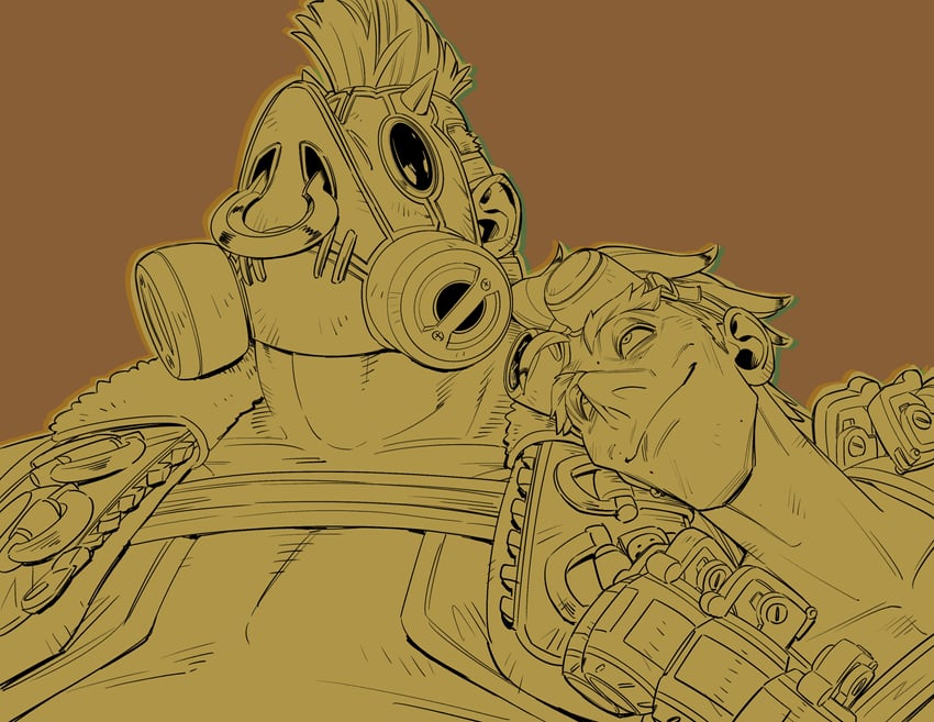 junkrat and roadhog (overwatch and 1 more) drawn by 03kiyou