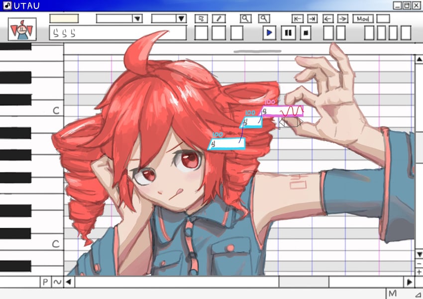 kasane teto (utau and 3 more) drawn by kinesis_fujin