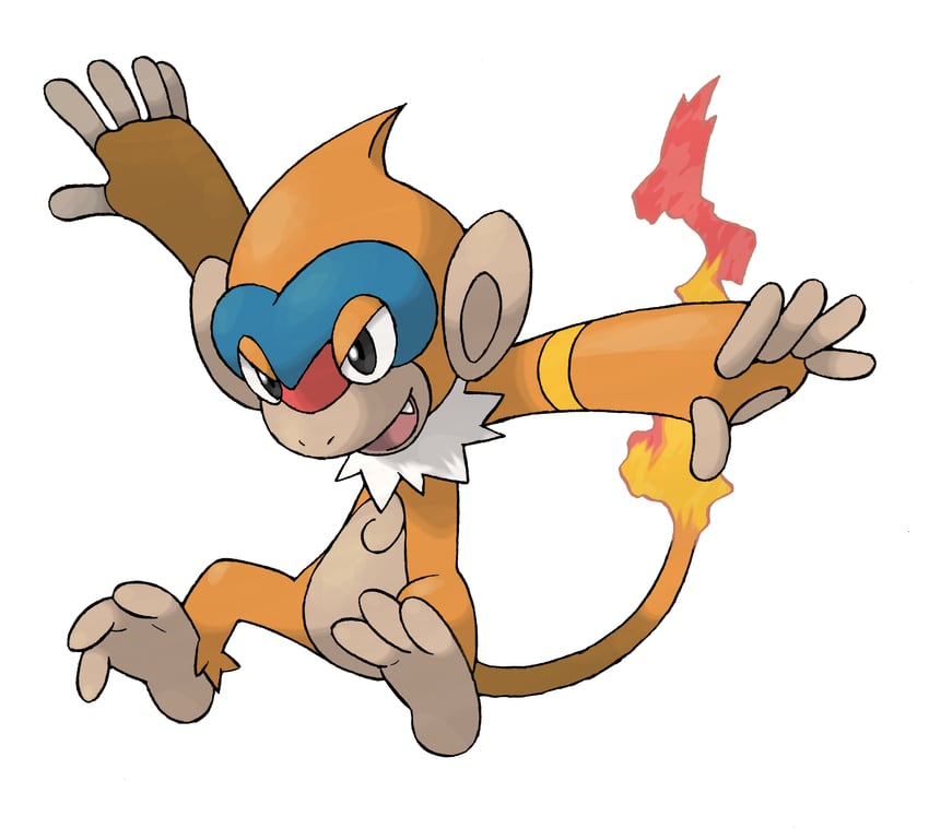 monferno (pokemon and 1 more) drawn by sugimori_ken