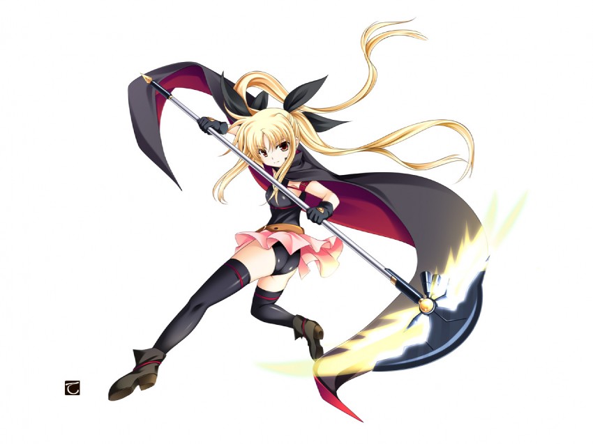 fate testarossa and bardiche (lyrical nanoha and 2 more) drawn by tebukuro