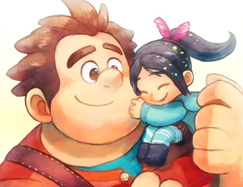 vanellope von schweetz and wreck-it ralph (wreck-it ralph) drawn by yanedx