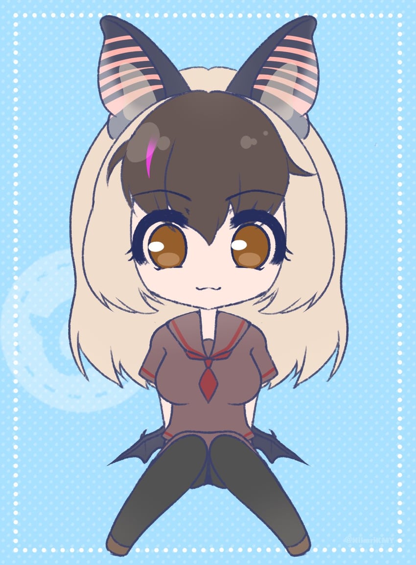 brown long-eared bat (kemono friends and 1 more) drawn by hikarikmy