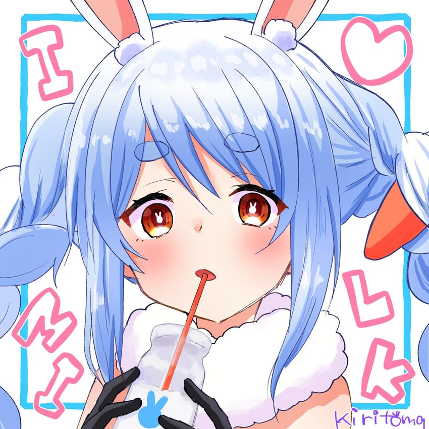 usada pekora and don-chan (hololive) drawn by kiritoma