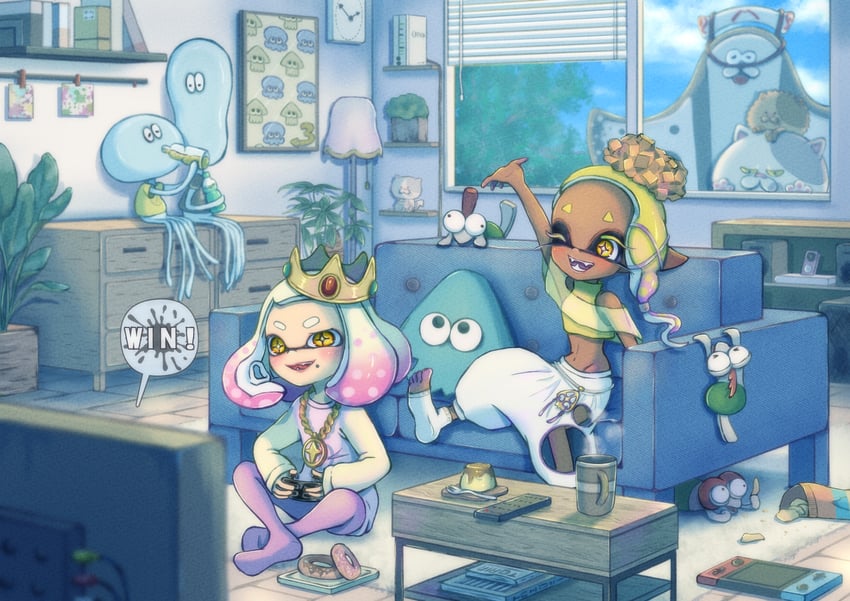smallfry, frye, big man, jellyfish, judd, and 2 more (splatoon and 2 more) drawn by moromi_(kscd4482)