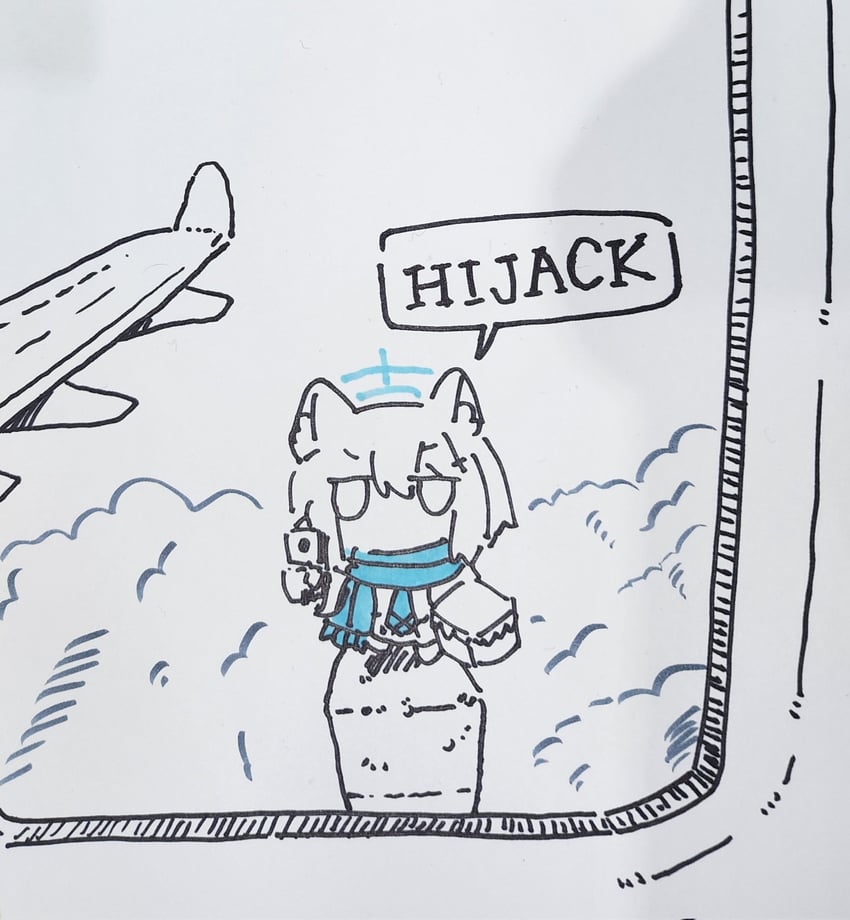shiroko (blue archive and 1 more) drawn by whitydragon