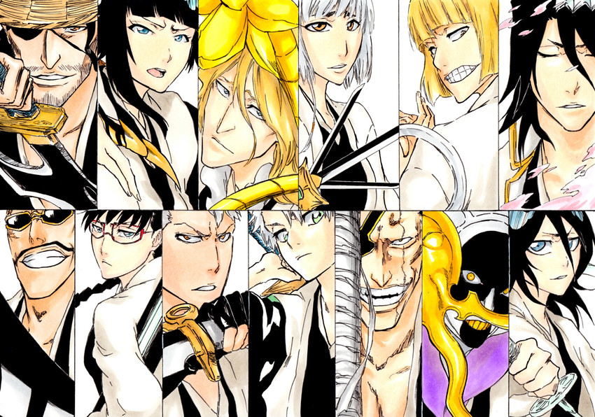 kuchiki rukia, sui-feng, hitsugaya toushirou, hirako shinji, kotetsu isane, and 8 more (bleach and 1 more) drawn by ken'ichi_(ken1ro_u)