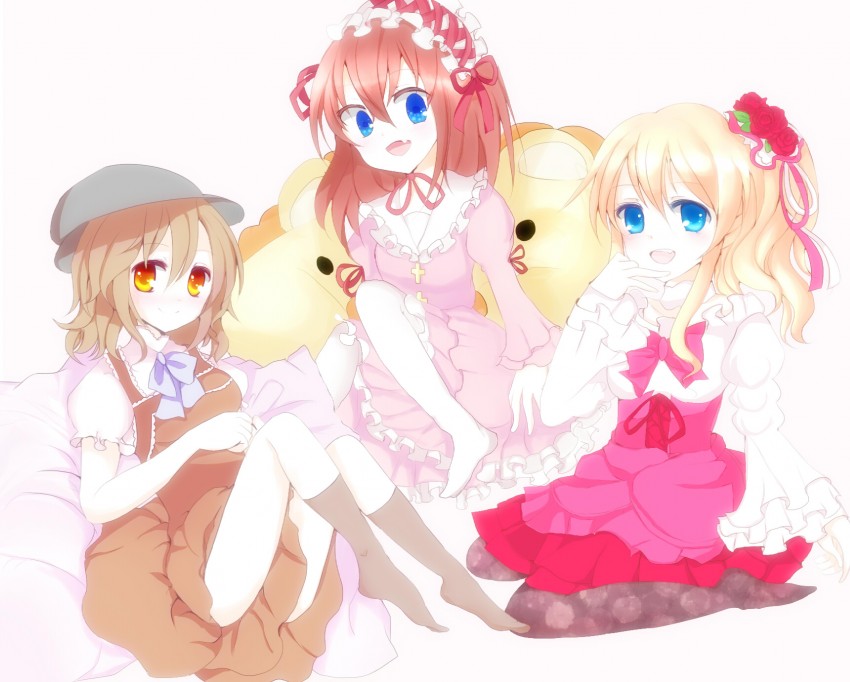 ushiromiya maria, ushiromiya jessica, and shannon (umineko no naku koro ni) drawn by shromann