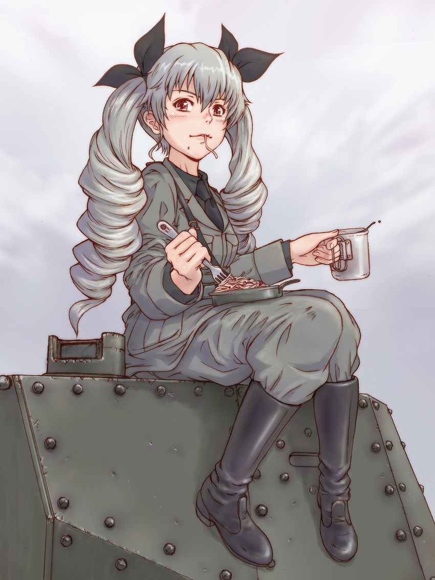 anchovy (girls und panzer) drawn by yoshikawa_kazunori