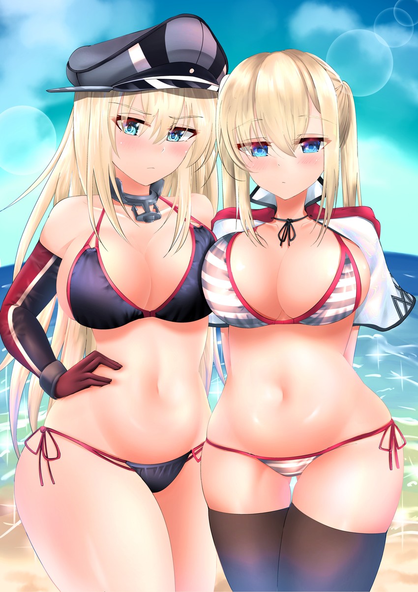 bismarck and graf zeppelin (kantai collection) drawn by balut_(7676i)