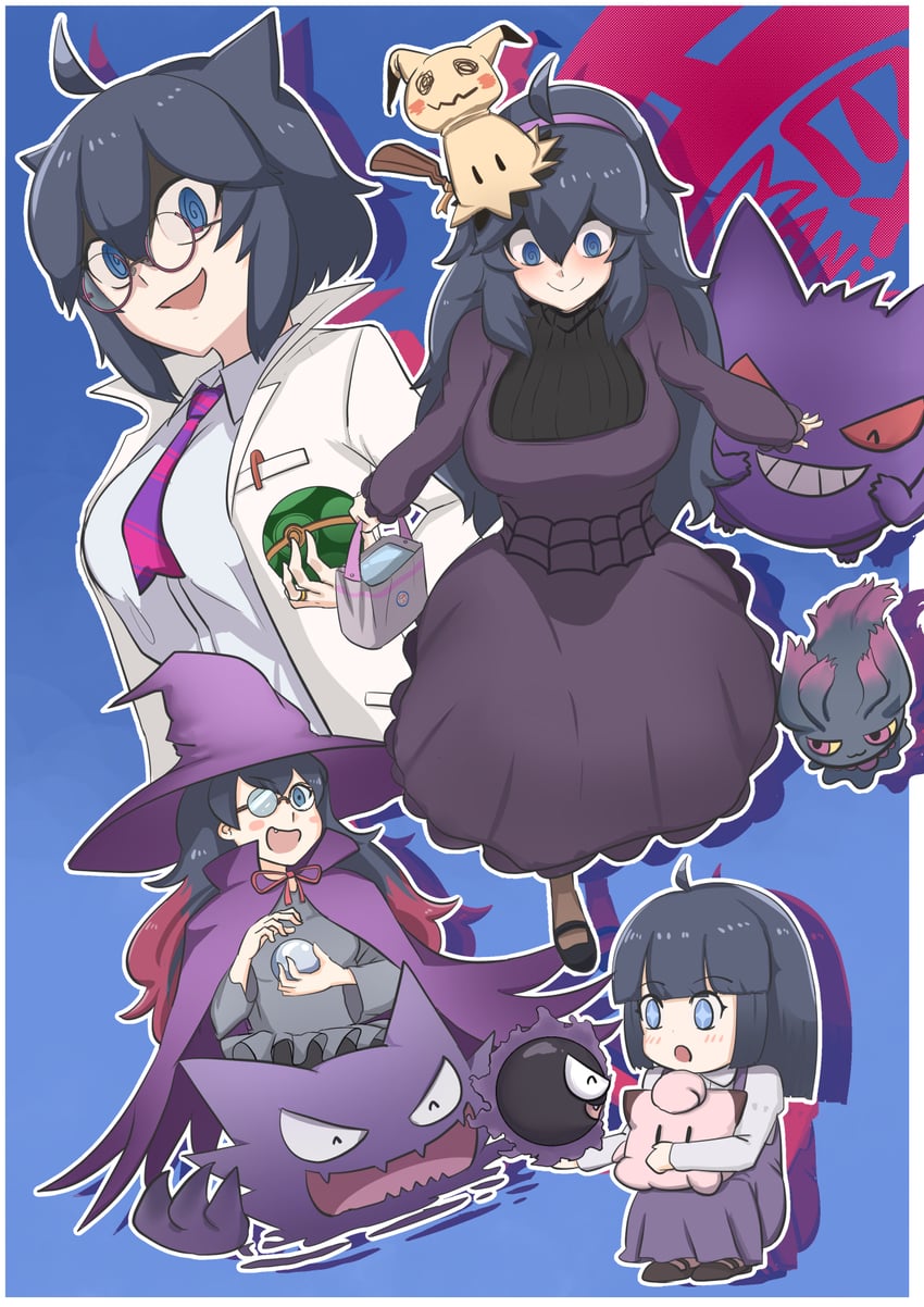 hex maniac, gengar, mimikyu, gastly, clefairy, and 2 more (pokemon and 2 more) drawn by john_(a2556349)