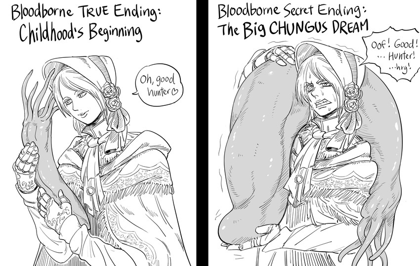 hunter and plain doll (bloodborne) drawn by bb_(baalbuddy)