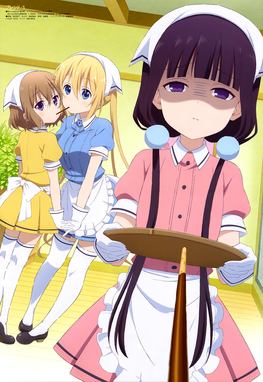 hinata kaho, sakuranomiya maika, and hoshikawa mafuyu (megami magazine and 1 more) drawn by watanabe_atsuko