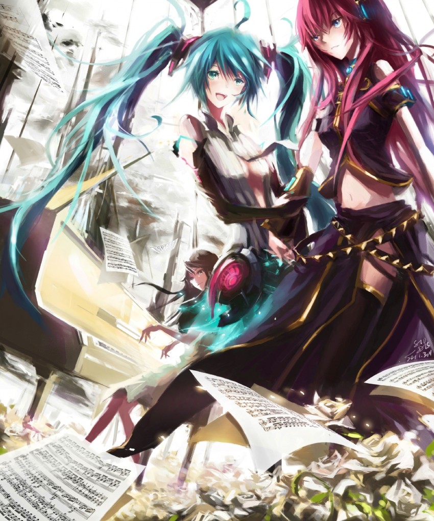 hatsune miku and megurine luka (vocaloid) drawn by stu_dts