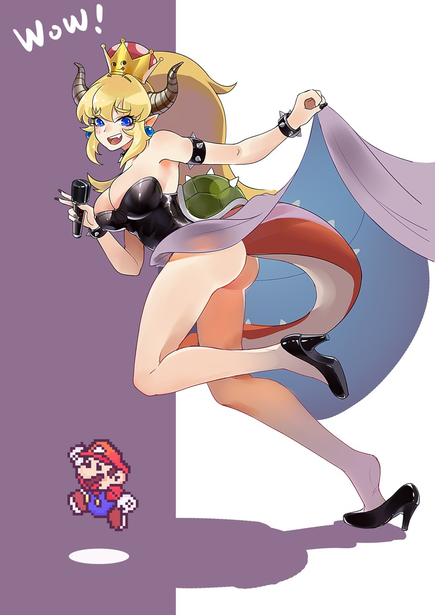 mario and bowsette (mario and 2 more) drawn by bei_he_xue