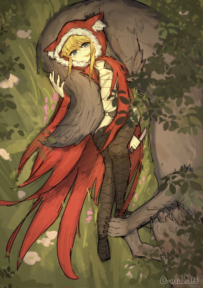 red hood and poro (black souls) drawn by xun_lin_(pixiv_93392103)