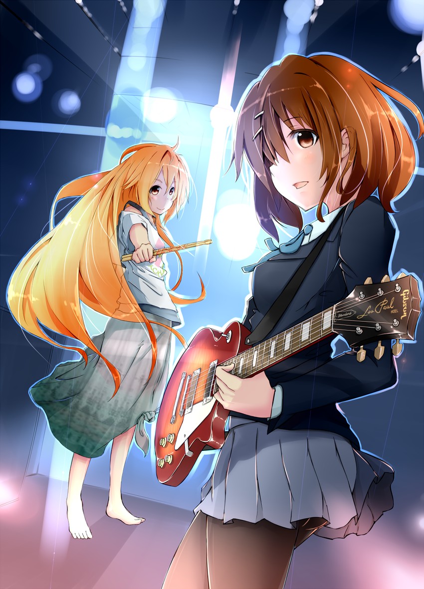 hirasawa yui and utsugi haru (k-on! and 1 more) drawn by hope_yakisoba