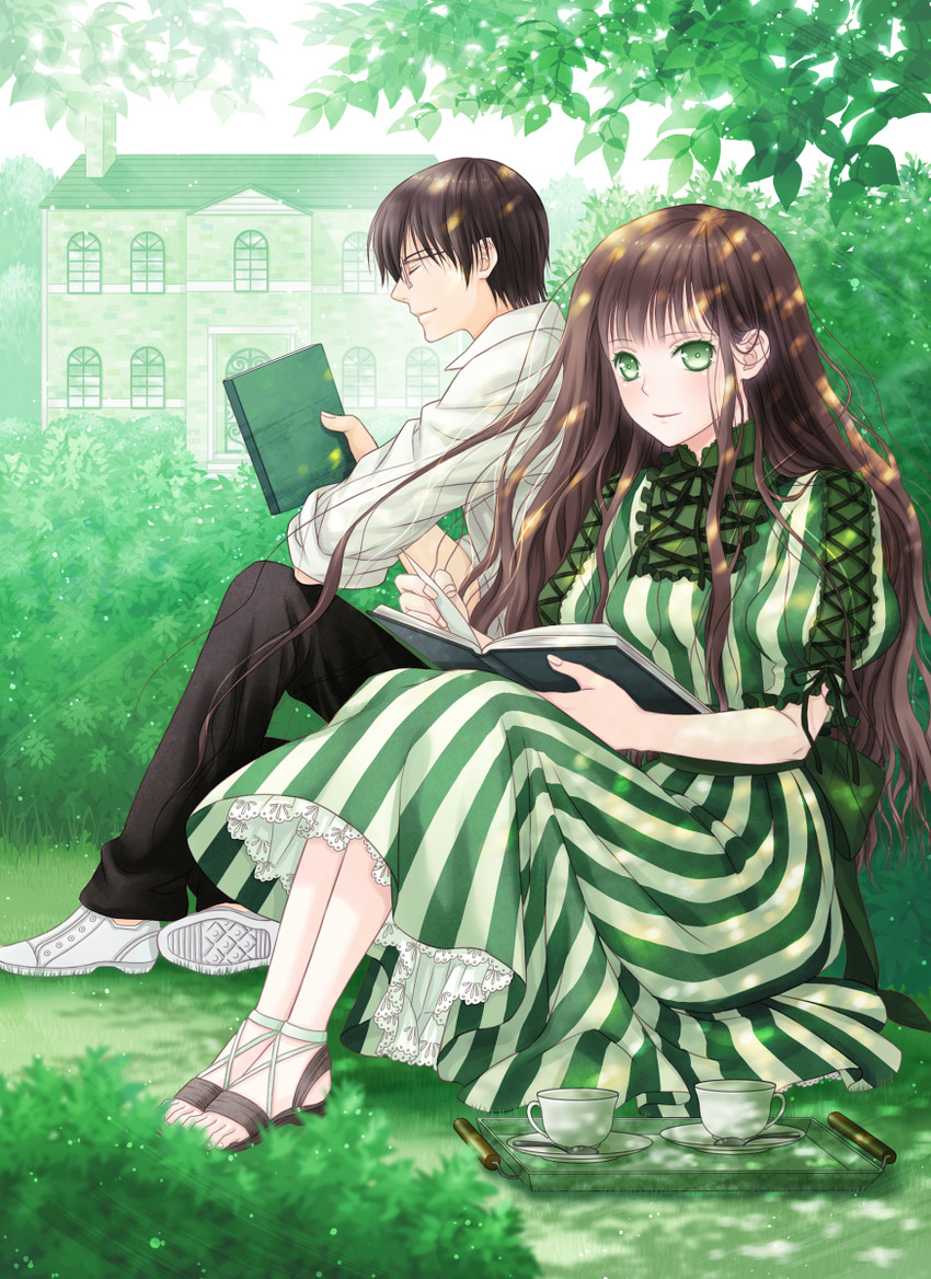 tokiko and onono takamura (karakusa toshokan raikyakubo) drawn by yuuno_(yukioka)