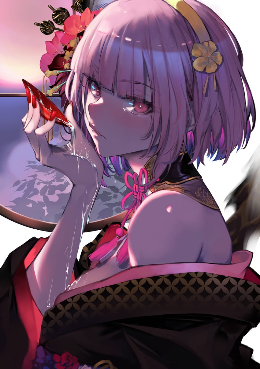 mori calliope (hololive and 1 more) drawn by babyg_wong