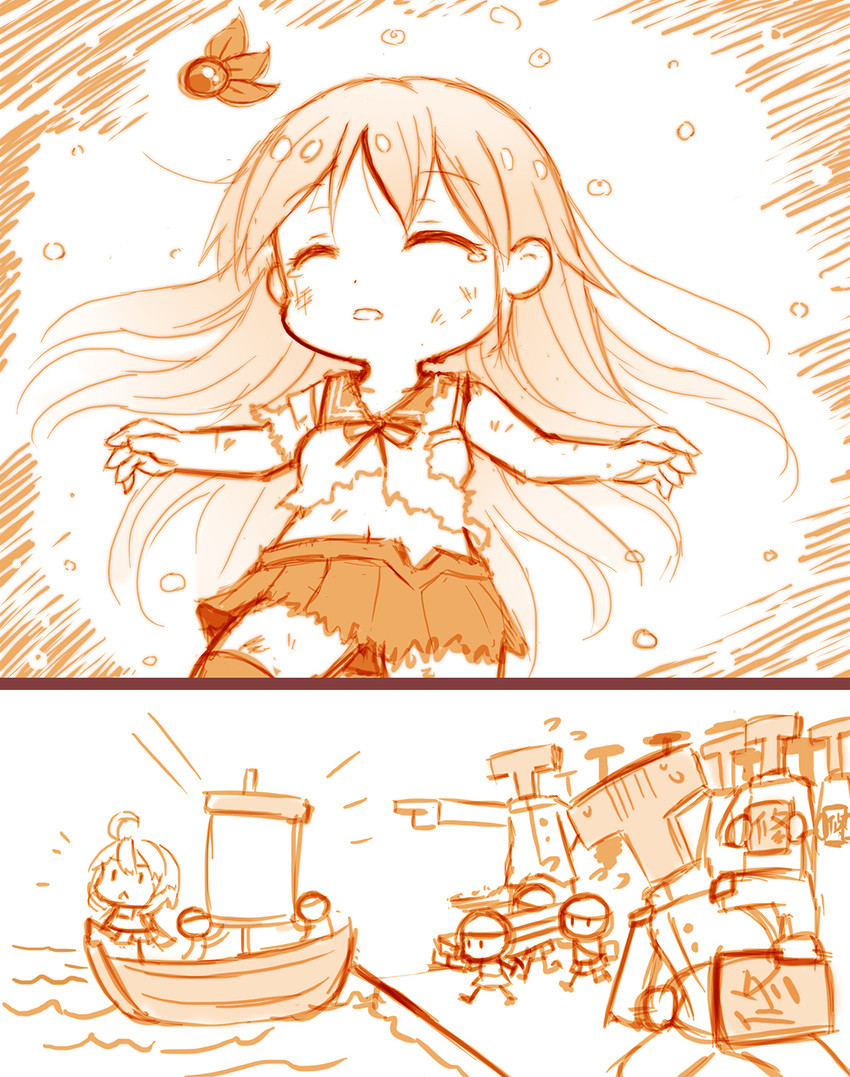 admiral, fairy, t-head admiral, kisaragi, and damage control goddess (kantai collection) drawn by greenteaneko