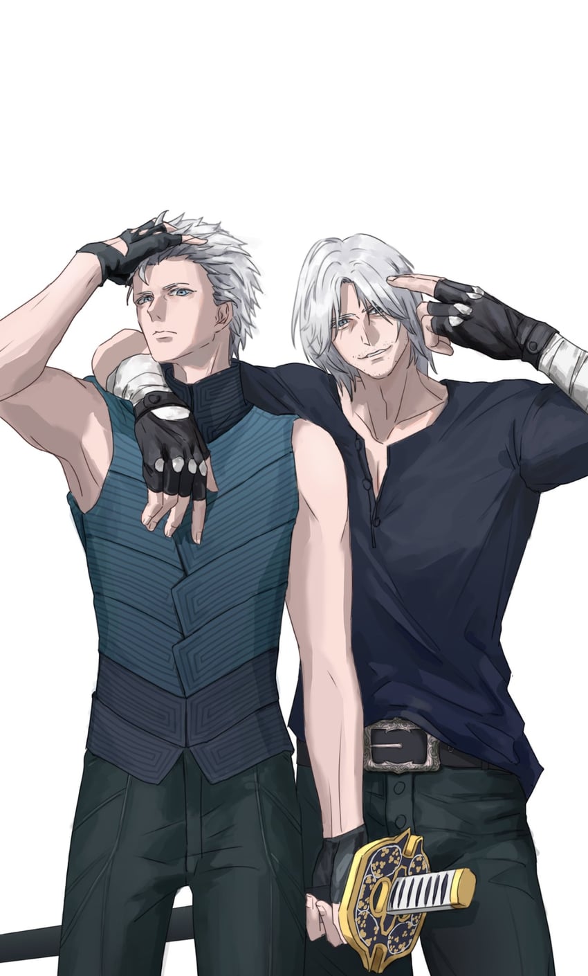 dante and vergil (devil may cry and 1 more) drawn by dabaitu_qipao_go