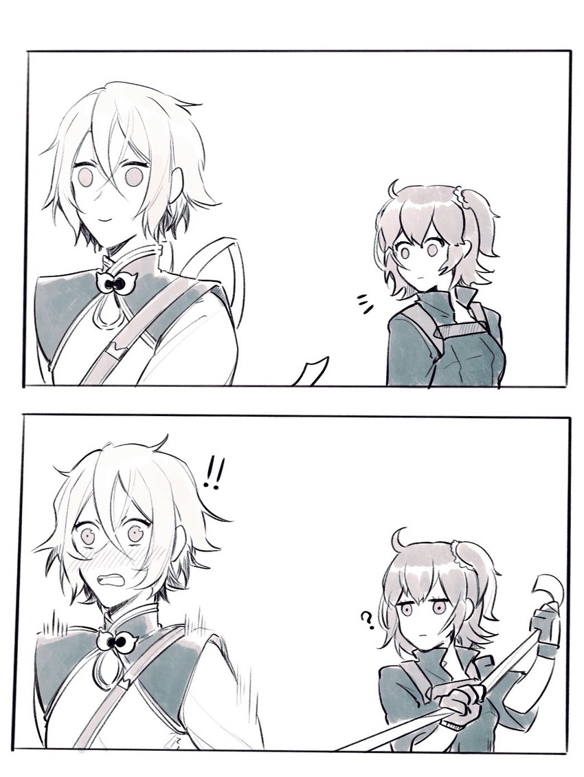 fujimaru ritsuka and prince of lan ling (fate and 1 more) drawn by csyday