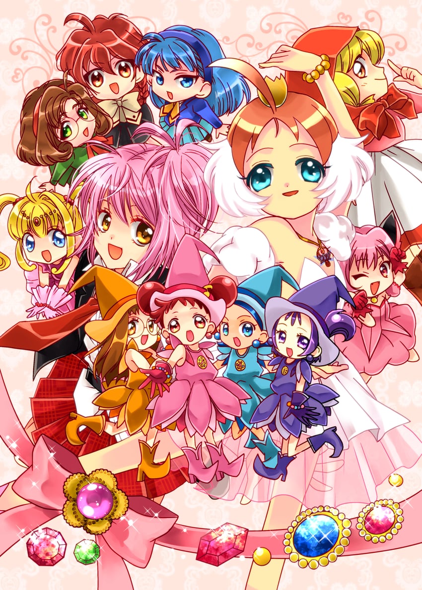 hinamori amu, momomiya ichigo, ahiru, shidou hikaru, ryuuzaki umi, and 9 more (shugo chara! and 6 more) drawn by hayakawa_sashimi