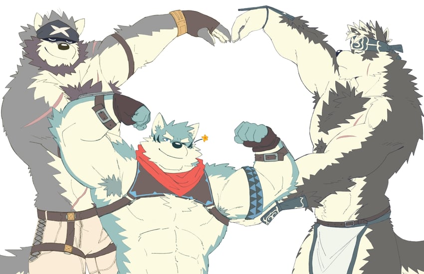 horkeu kamui, hakuma, and full house (tokyo afterschool summoners and 2 more) drawn by jg_slt_xico