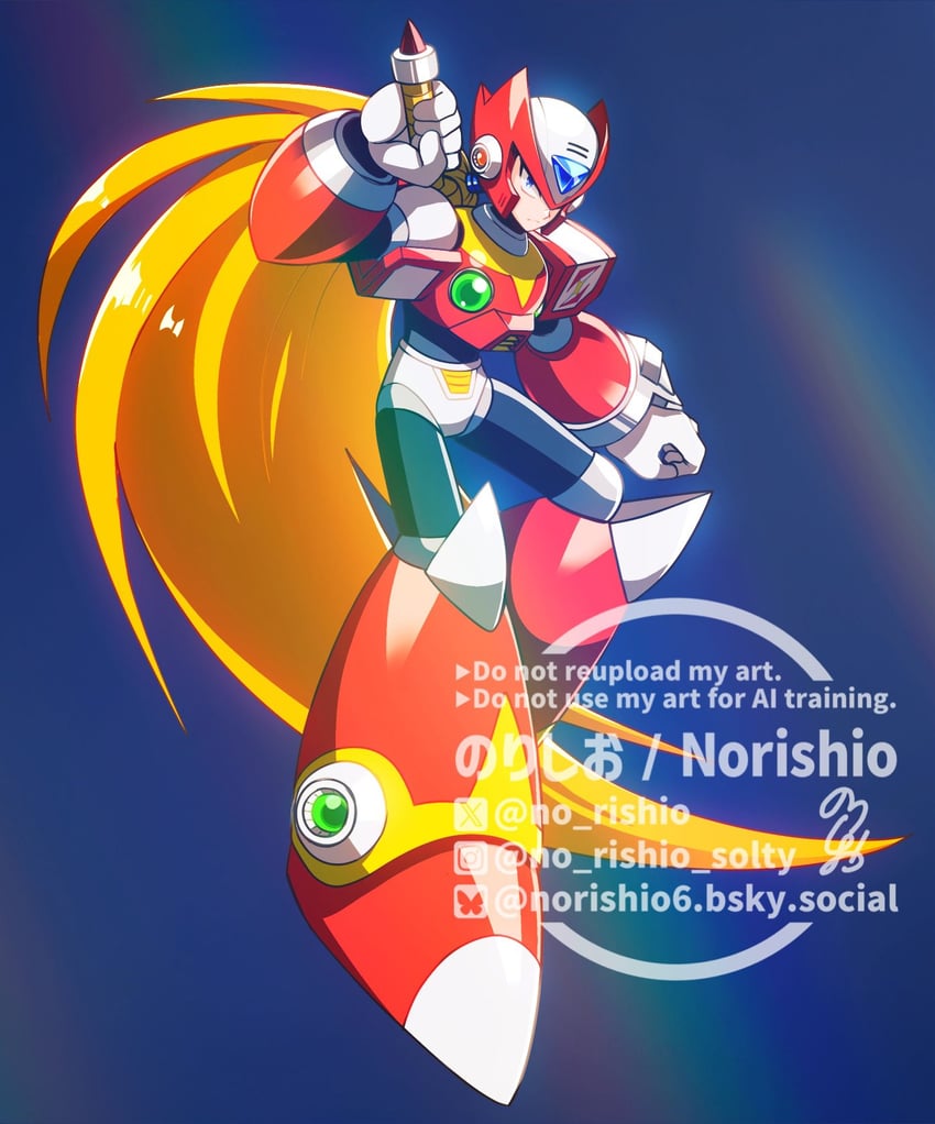 zero (mega man and 1 more) drawn by no-rishio