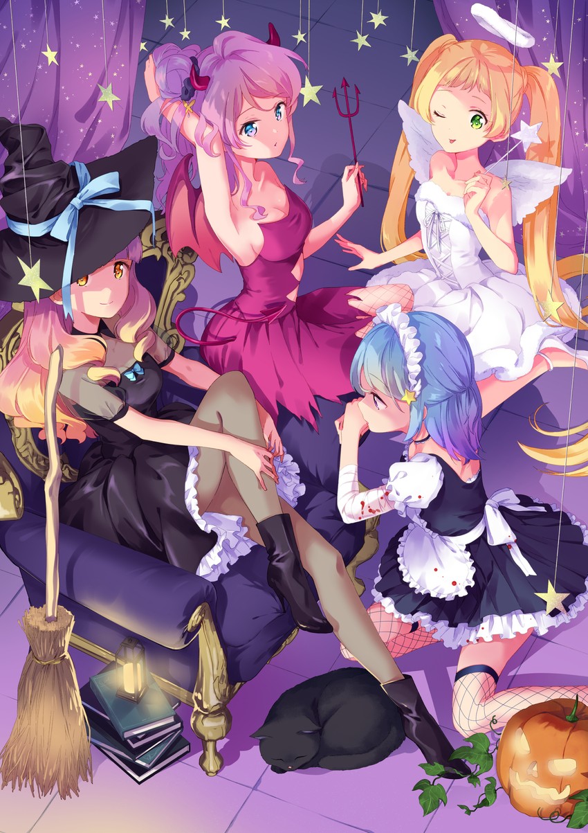 yuki aine, minato mio, hinata ema, and chono maika (aikatsu! and 1 more) drawn by todo-akira