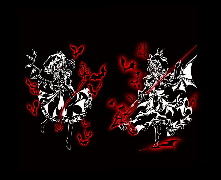 remilia scarlet and flandre scarlet (touhou) drawn by debiru_takako