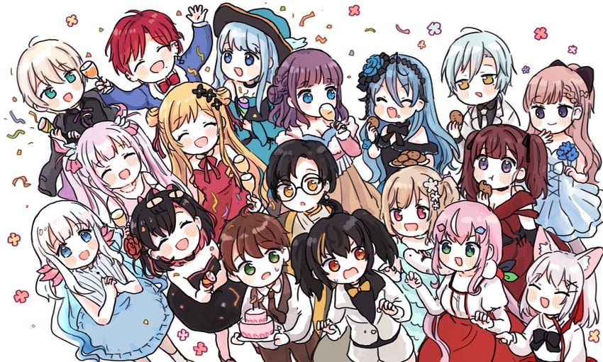 yang nari, ban hada, seffyna, so nagi, lee roha, and 13 more (nijisanji and 1 more) drawn by san_sami