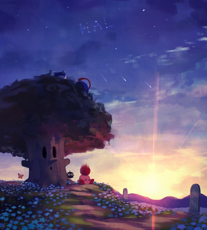 kirby, magolor, gooey, morpho knight, whispy woods, and 2 more (kirby) drawn by suyasuyabi