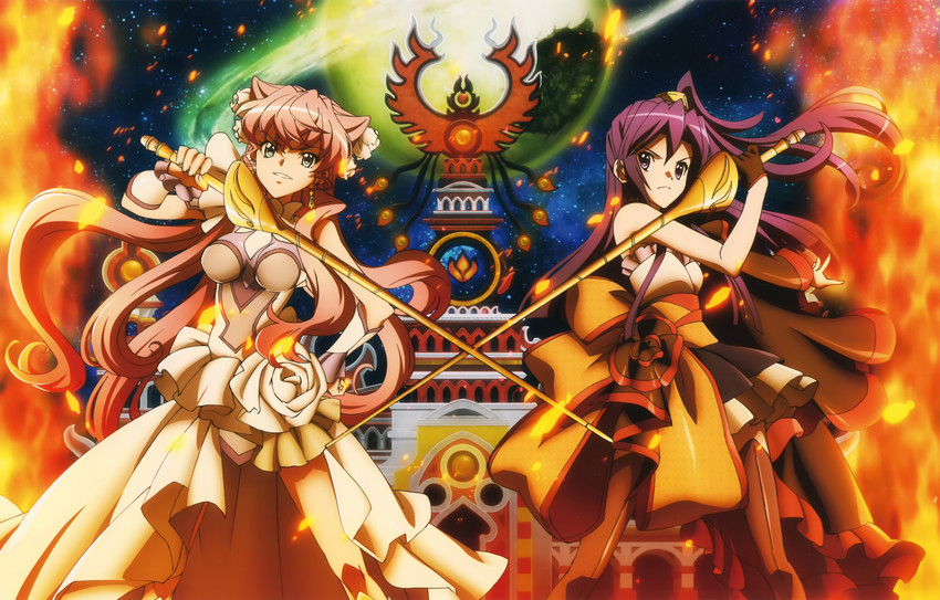 kazanari tsubasa and maria cadenzavna eve (senki zesshou symphogear and 1 more) drawn by imanishi_tooru