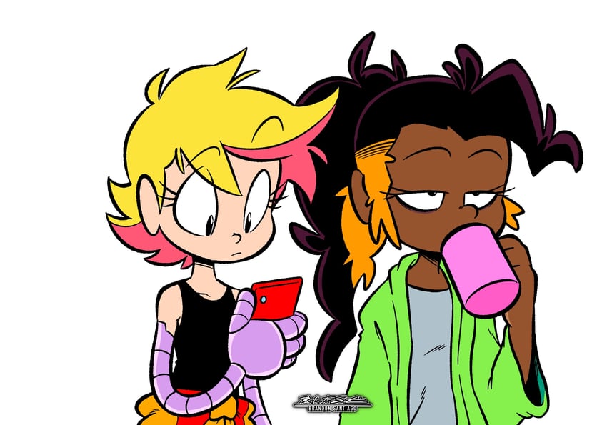 droopy, chloe, and jada (original) drawn by brandon_santiago