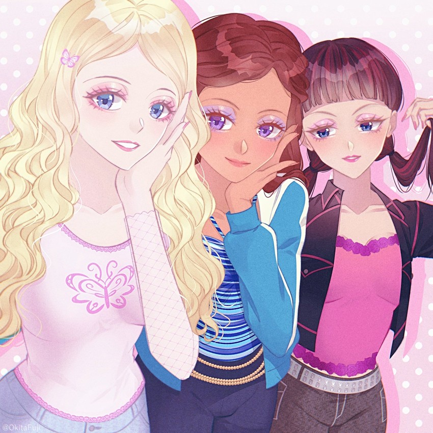 barbie, tia, and courtney (barbie and 1 more) drawn by okitafuji