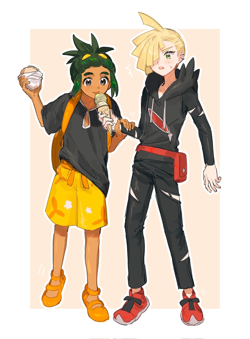 gladion and hau (pokemon and 1 more) drawn by fua1heyvot4ifsr