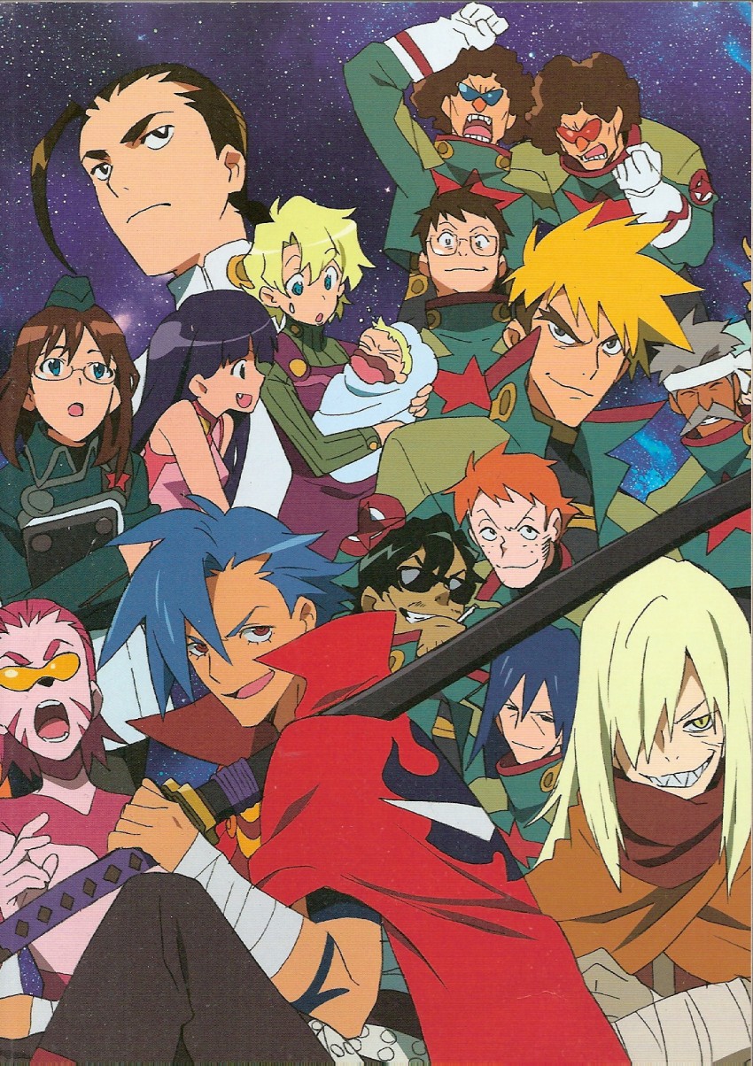kamina, boota, viral, rossiu adai, kittan bachika, and 11 more (tengen toppa gurren lagann) drawn by nishigori_atsushi