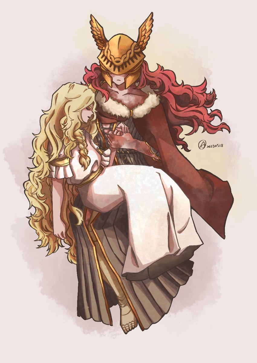 malenia blade of miquella and miquella (elden ring) drawn by miqueliafantasia
